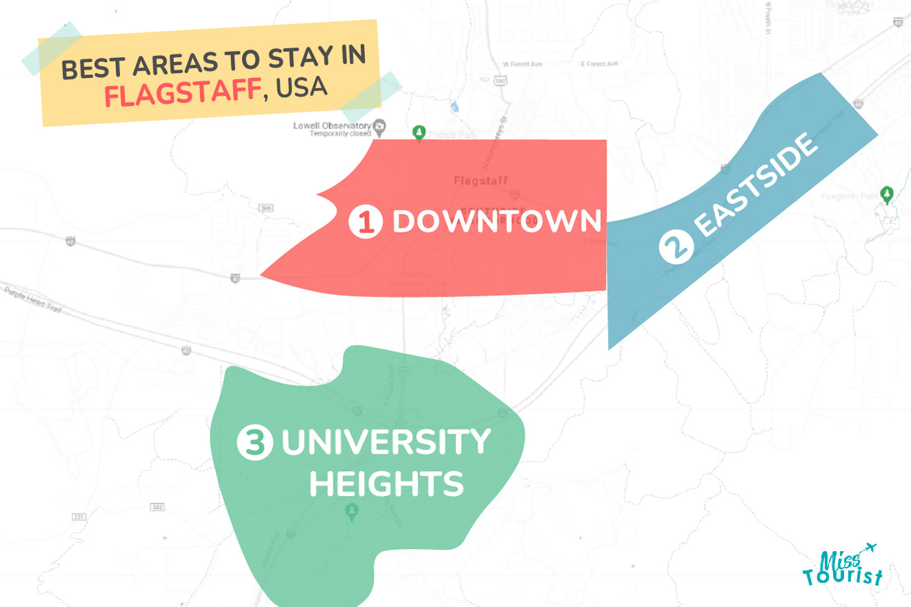 Map of best places to stay Flagstaff